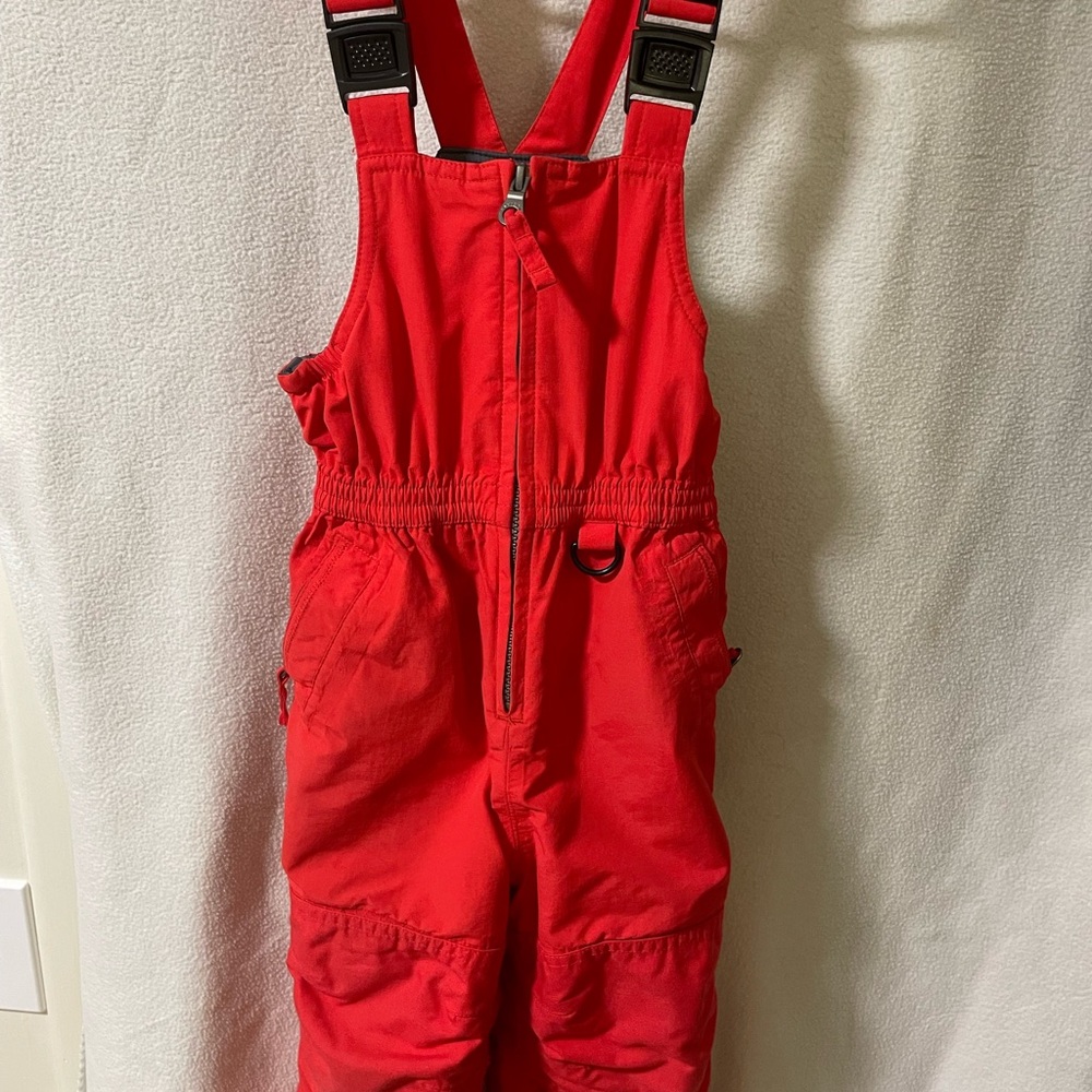 Lands End Kids Red Overall Snowpants